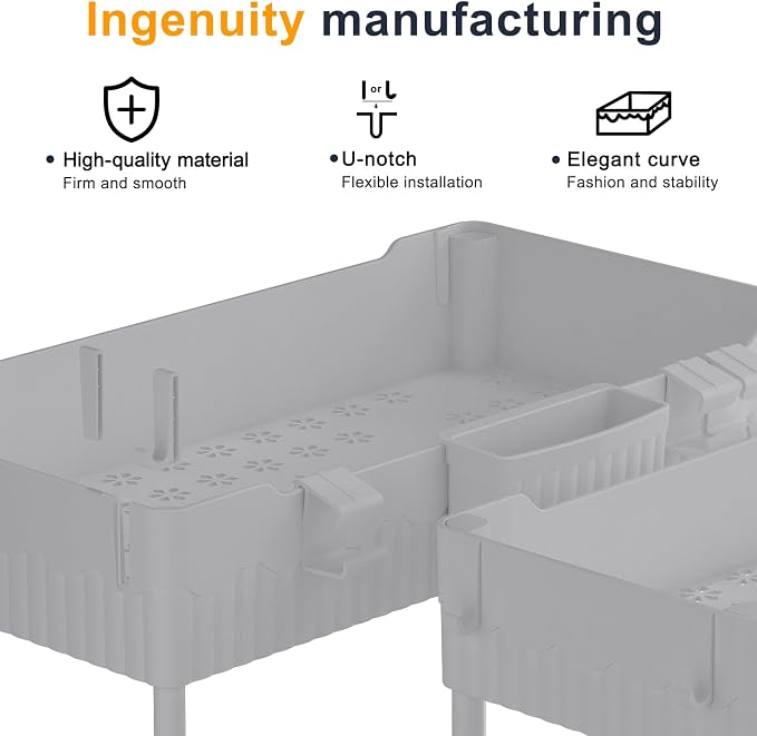 Sevenblue 2 Pack Under Sink Organizer, Under Bathroom Cabinet Organizer - Image 4