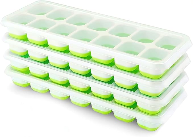 Ice Cube Trays 4 Pack, Airabc Silicone Ice Cube Trays by AlwaysMeetAllYourIceMakingNeeds