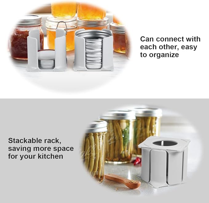 AIEVE Mason Jar Lid Organizer, 4 Pack Canning Lid Storage Rack - Image 6