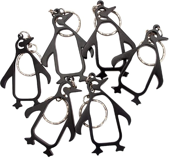 SWATOM Penguin 6PCS Bottle Opener Keychain Beer Openers Tool Key Chain Ring - Image 3