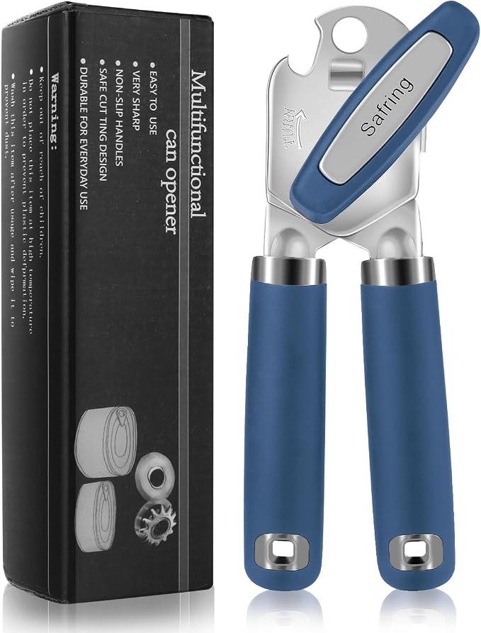 Safring Can Opener Manual, Heavy Duty Handheld Strong Can Opener by Safring
