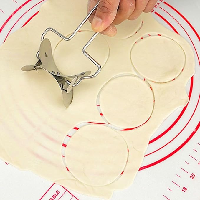 Stainless Steel Large Dumpling Skin Dough Circle Roller Machine Cutters Home - Image 4