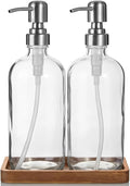 Clear Glass Soap Dispenser Set by Unknown