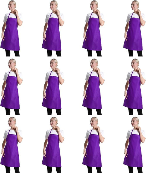 12 Pcs Purple Bib Bulk Aprons for Women Men Adult Girls Unisex by TSDSTORY