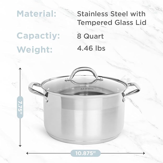 Alpha Living SP-08G Stainless Steel Pot - Image 2