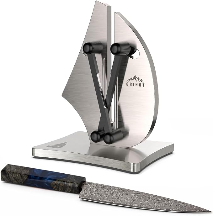 VN3 Professional Knife Sharpener | 3-Action Streamlined Sailboat Design by Grihot