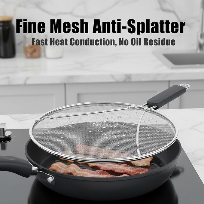KitchenGuard Stainless Steel Splatter Guard Set of 2 - Image 5