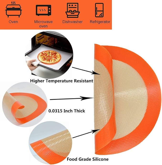 Round Silicone Baking Mats for 8 Inch Cake Pan, Food Grade, Reusable Silicone - Image 5