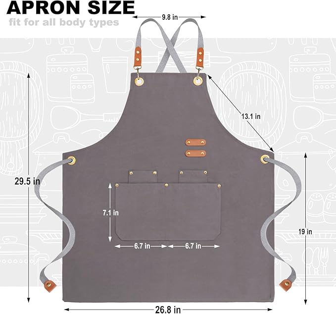 BeLuyi chef apron bib tool apron - Image 2