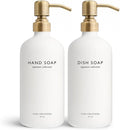 Vine Creations White Glass Soap Dispenser Set, Dish Soap and Hand Soap by VineCreations