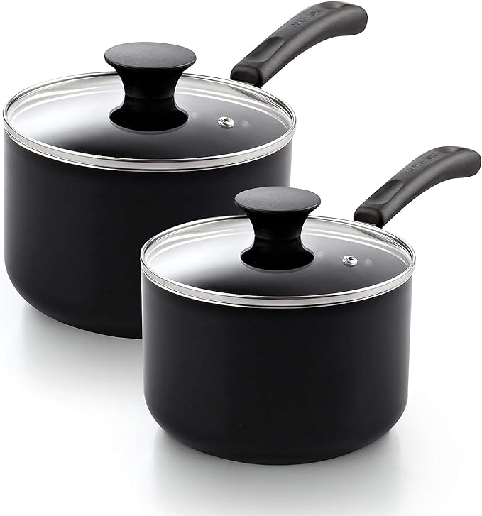 Cook N Home Nonstick Sauce Pan Set 1Qt and 2Qt by CookNHome