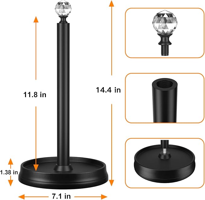 KASUNTO Paper Towel Holder, Steel Paper Towel Holder Countertop - Image 2