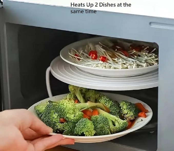 Microwave Multipurpose 4 in 1 Tray Stand Rack Splatter Guard Carry Tray - Image 4