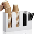 Cunhill 4 Compartments Acrylic Coffee Cup and Lid Storage Organizer Holder by Cunhill