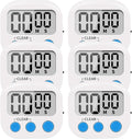 LinkDm 6 Pack Small Digital Kitchen Timer Magnetic Back and ON/Off Switch by LinkDm