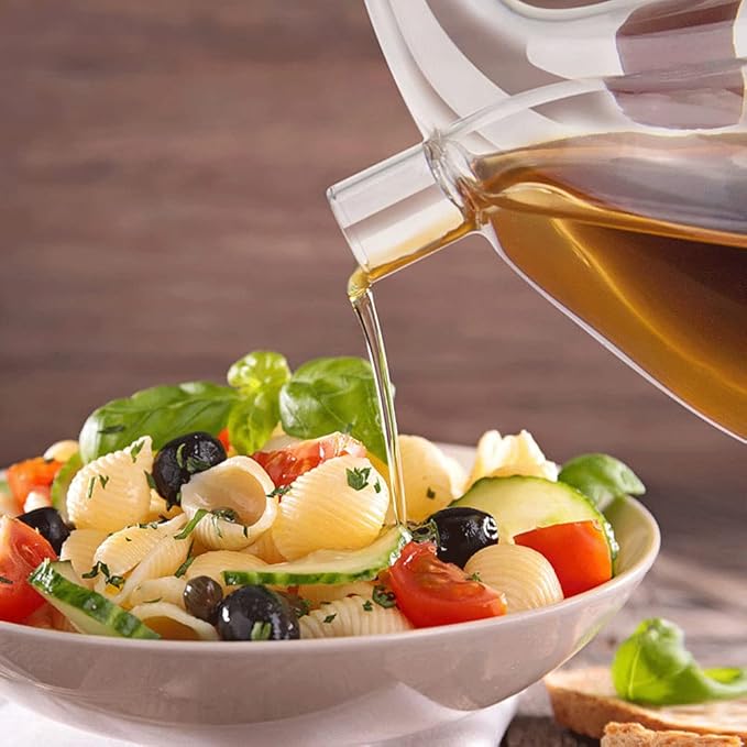 Olive Oil and Vinegar Dispenser Bottles Cruet, Kitchen 2 in 1 Glass Oil and - Image 2