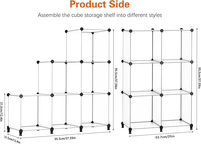 HOMIDEC 6-Cube Storage Organizer, Closet Organizer Storage Shelf Bookcase - Image 3