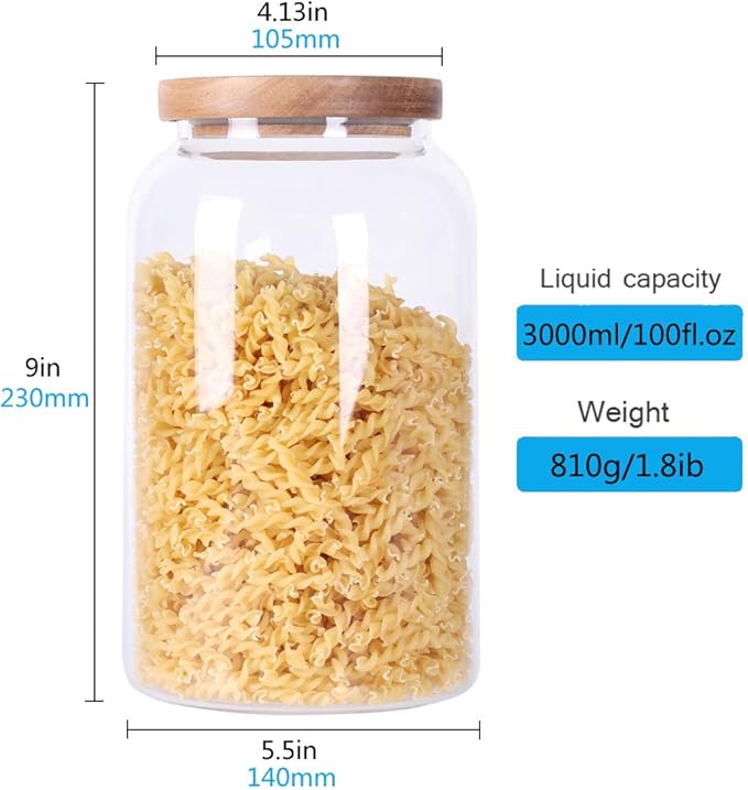 SAIOOL Modern Design Transparent Glass Food Storage jars, Food storage - Image 3