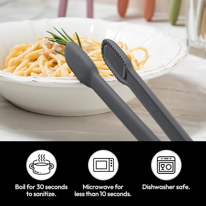 carrotez Silicone Cooking Kitchen Tongs, Non-Scratch Serving Tongs 9.25 Inches - Image 4
