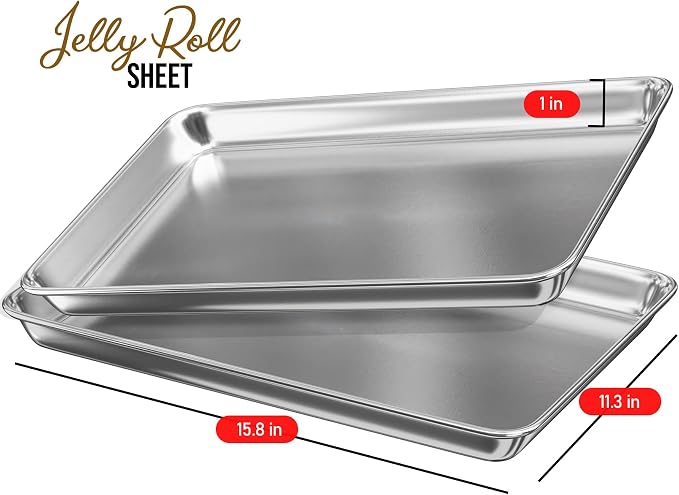 Eatex Aluminum Baking Sheet, Steel Cookie Sheet, 15” x 10” Baking Pan, Warp - Image 2