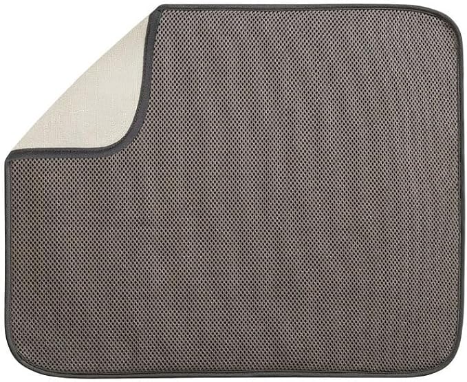 InterDesign iDry Large Kitchen Countertop Absorbent Dish Drying Mat, Mocha/Ivory - Image 2