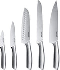 hecef Silver Kitchen knife set of 5, Satin Finish Blade by hecef