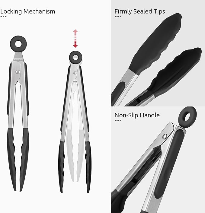 600ºF Heat Resistant Kitchen Tong: U-Taste 7 inch Silicone Cooking Tong - Image 6