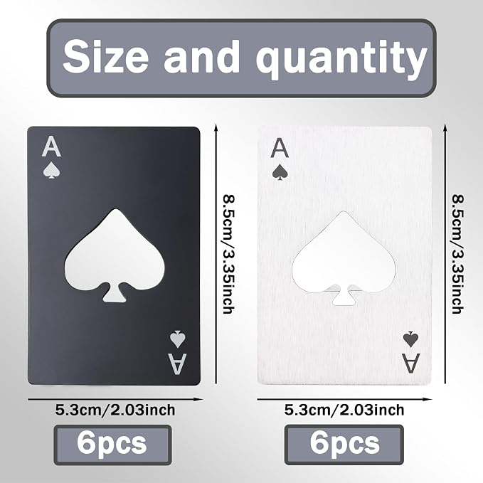 Ace of Spades Bottle Openers, Credit Card Size Stainless Steel Bottle Opener - Image 2