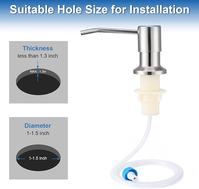 Husfunov Soap Dispenser for Kitchen Sink, Built in Sink Soap Dispenser - Image 5