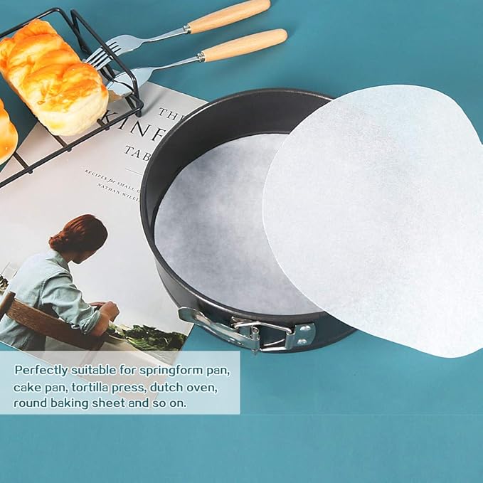 8 Inch Parchment Paper Rounds, Non Stick Baking Parchment Circles, Round - Image 4