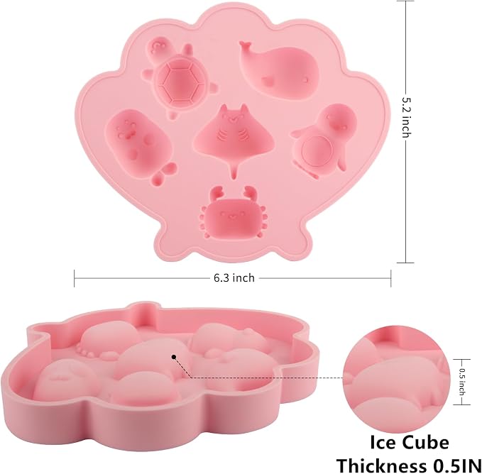 Fu Store Ice Cube Tray Shell Silicone Ice Cube Trays - Image 3