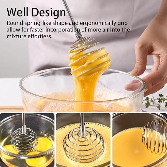 Stainless Steel Spring Coil Whisk 1 Pack, Wire Whip Egg Beater, Kitchen - Image 7