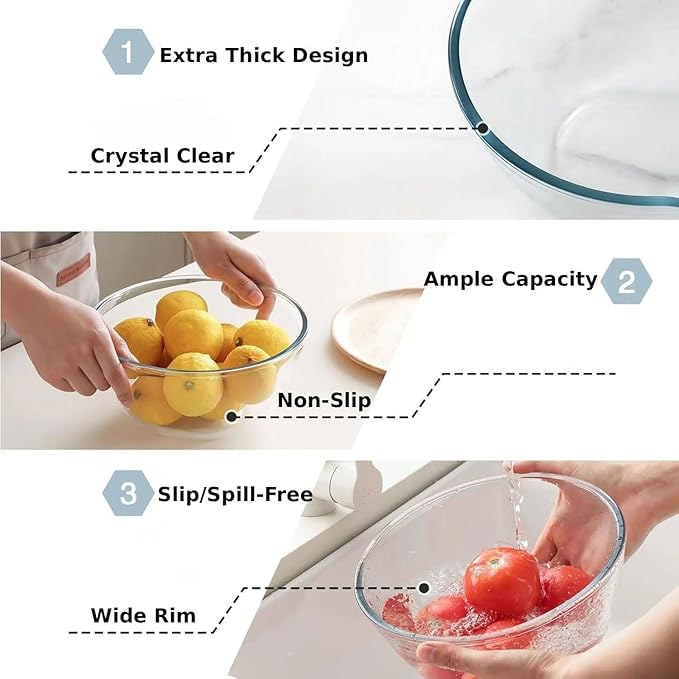 Cuiselect 4pc Glass Mixing Bowls - Image 3