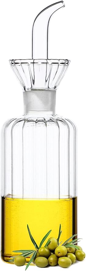 HAIZEEN 8oz/240ml Olive Oil Bottle Dispenser/Glass Cruet by CareforYourHealth