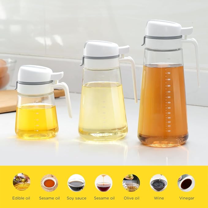 Auto Flip Olive Oil Dispenser Bottle, Glass Olive Oil Bottle, Glass Bottle - Image 5