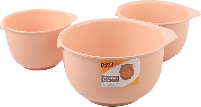 Glad Mixing Bowls with Pour Spout| Nesting Design Saves Space | Non-Slip - Image 5