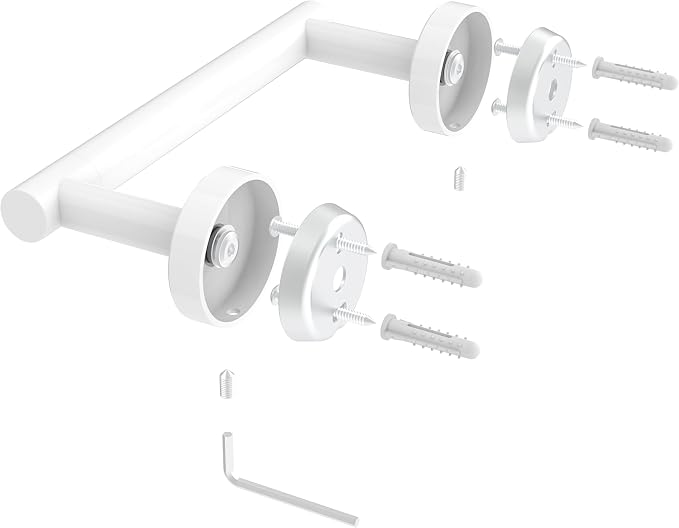 RARXTR White Toilet Paper Holder SUS304 Stainless Steel Double Post Pivoting - Image 6