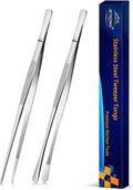 JETKONG 2 Pcs 10-Inch Cooking Tweezers Stainless Steel, Straight Food Tweezers by JETKONG
