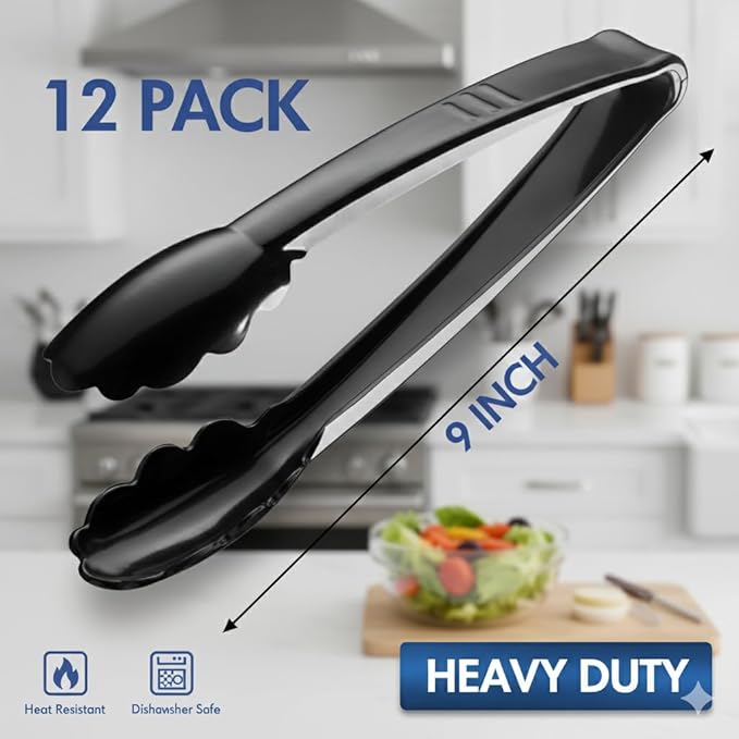 Plastic Tongs for Serving 9 Inch - Image 2
