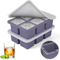 mossime Silicone Ice Cube Tray: 2pack Square Whiskey Large Ice Cube Molds by mossime