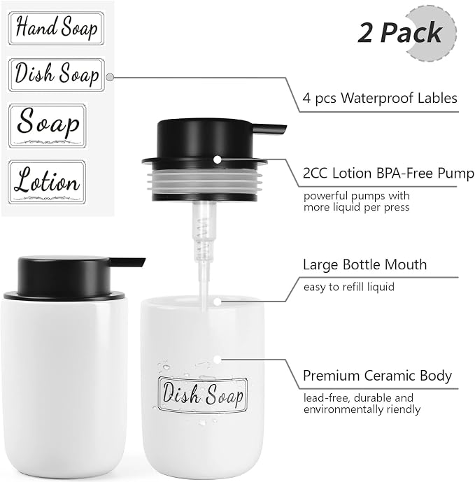 BosilunLife White Soap Dispenser Set - Image 2