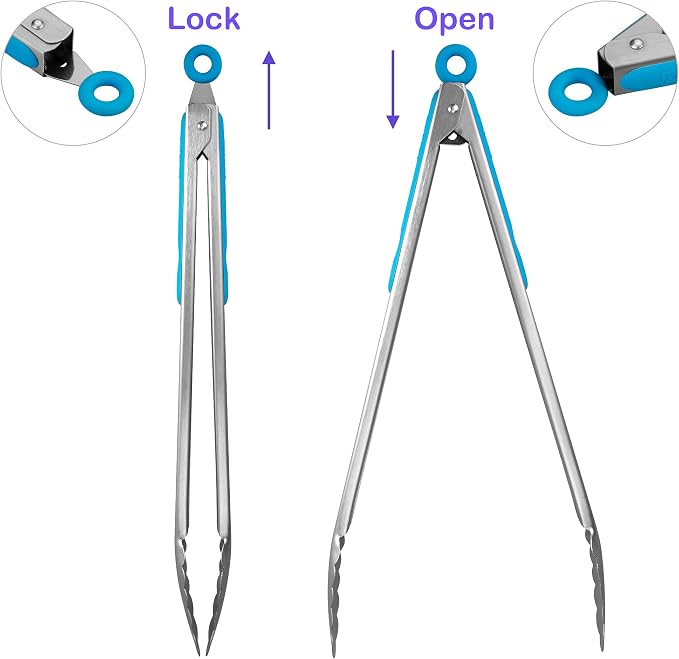 304 Stainless Steel Kitchen Cooking Tongs - Image 3