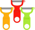 Original Vegetable Peeler Carbon Steel Blade 3-Pack Red/Green/Yellow by KITCHPOWER