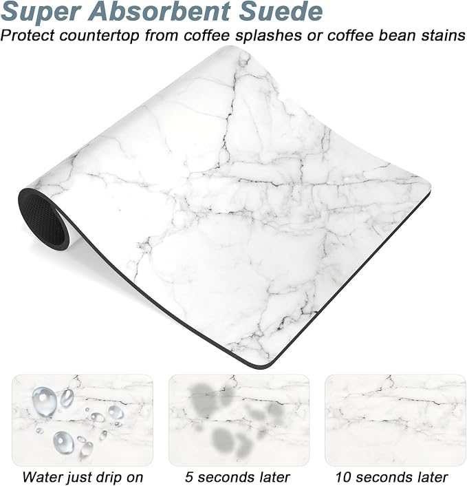 Rnivvi Coffee Mat, Hide Stain Rubber Backed Absorbent Dish Drying Pad - Image 3