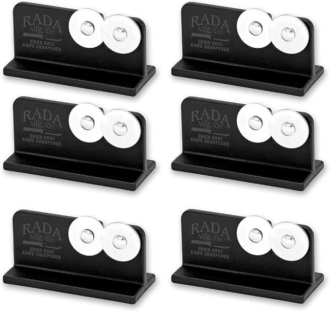 Rada Cutlery Quick Edge Knife Sharpener, 3.5" x 2", Stainless Steel Wheels by RadaCutlery