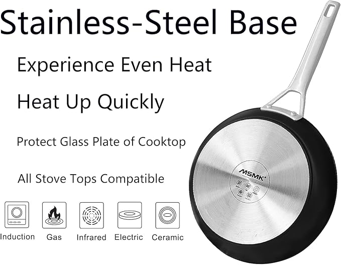 MsMk Small Frying pan, 8-inch Nonstick Durable Egg Omelet Skillet - Image 5