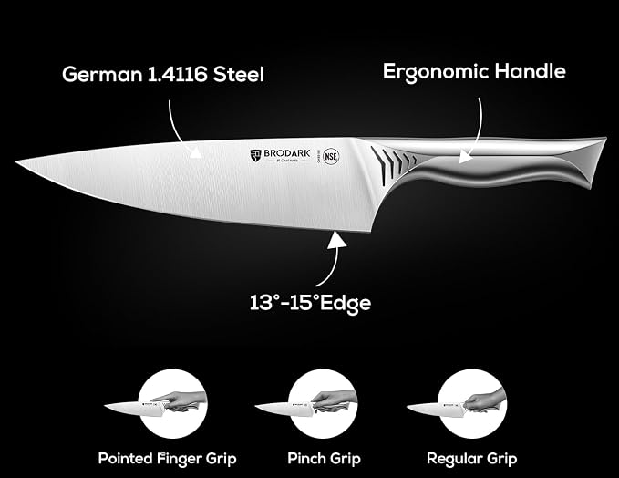 BRODARK Kitchen Knife Set with Block - Image 4