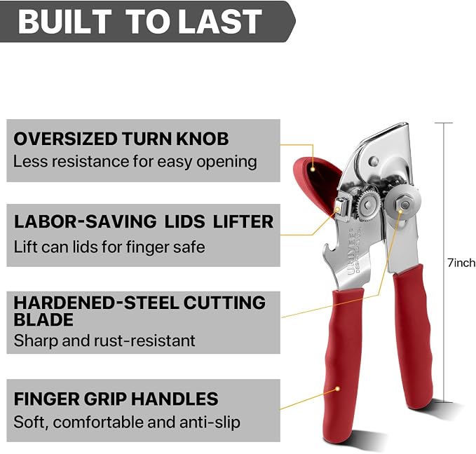 Can Opener Manual Heavy Duty, UHIYEE Hand Held Can Openers - Image 2