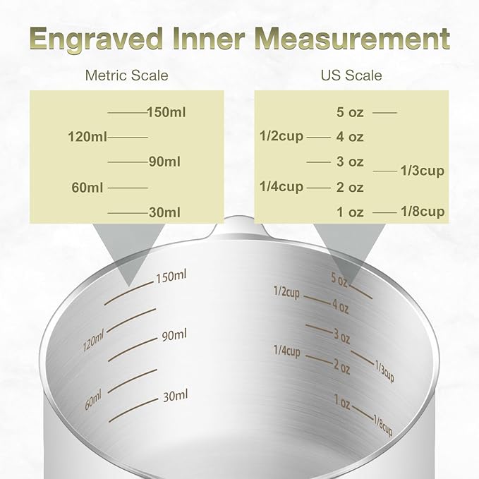 1PCS 3/4Cup Single Measuring Cup, Etched Inner Scale Stainless Steel Measure - Image 3