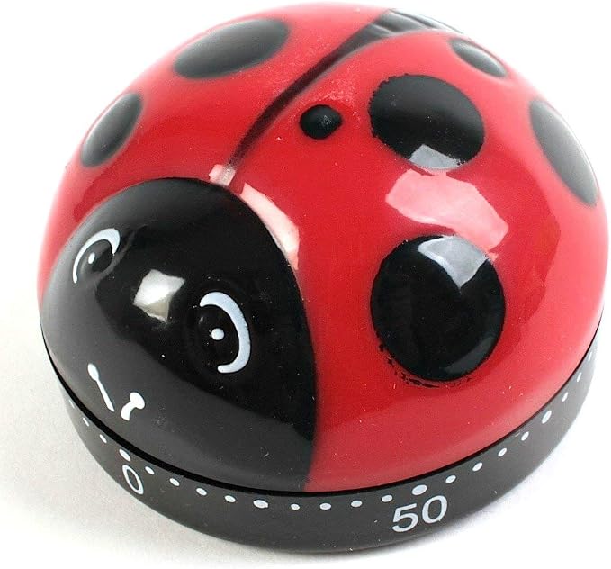 Kikkerland Ladybug Kitchen Timer, 5.7 x 5.7 x 4.4 cm - Image 3